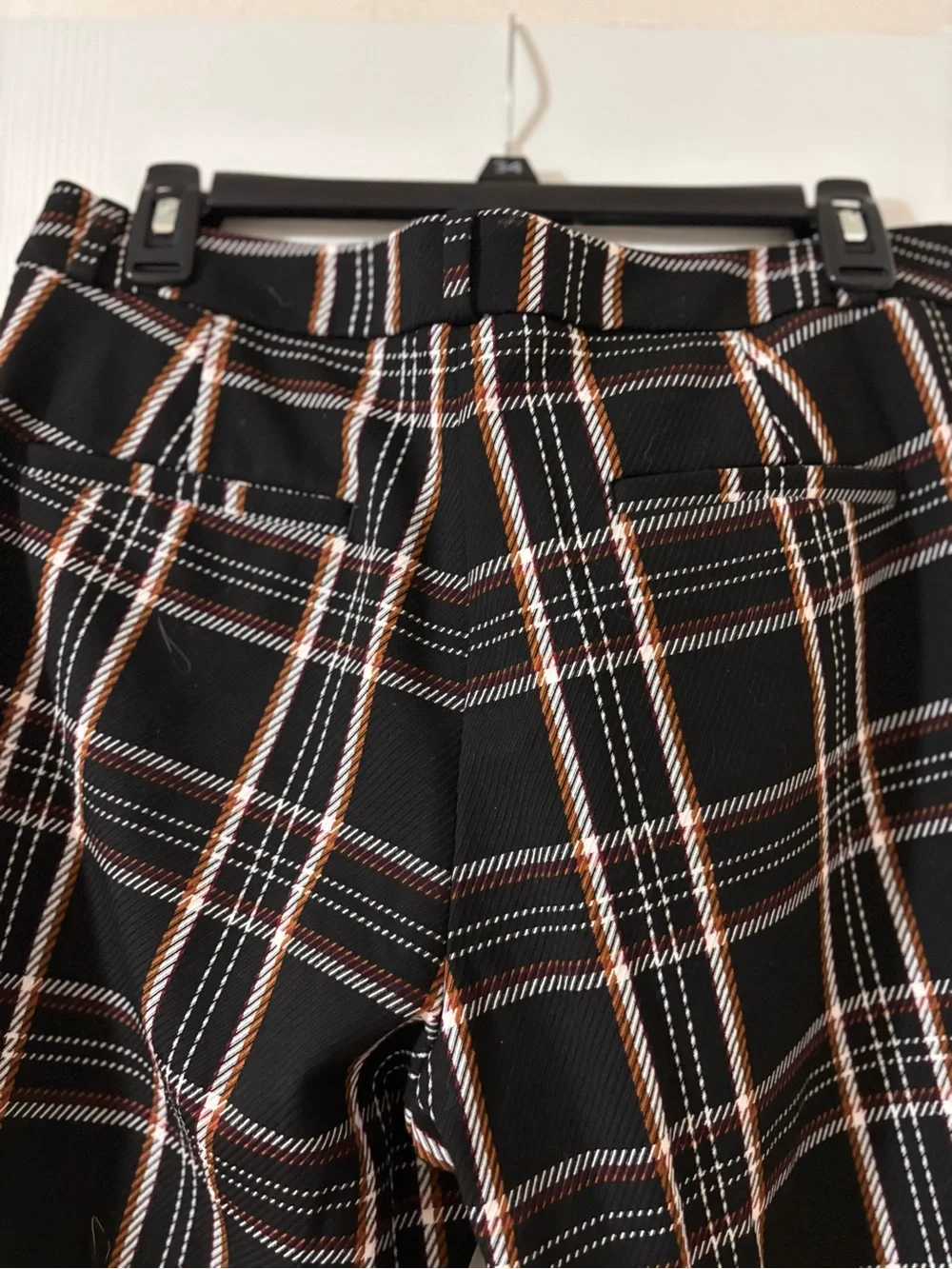 Banana Republic Black Plaid Chinos